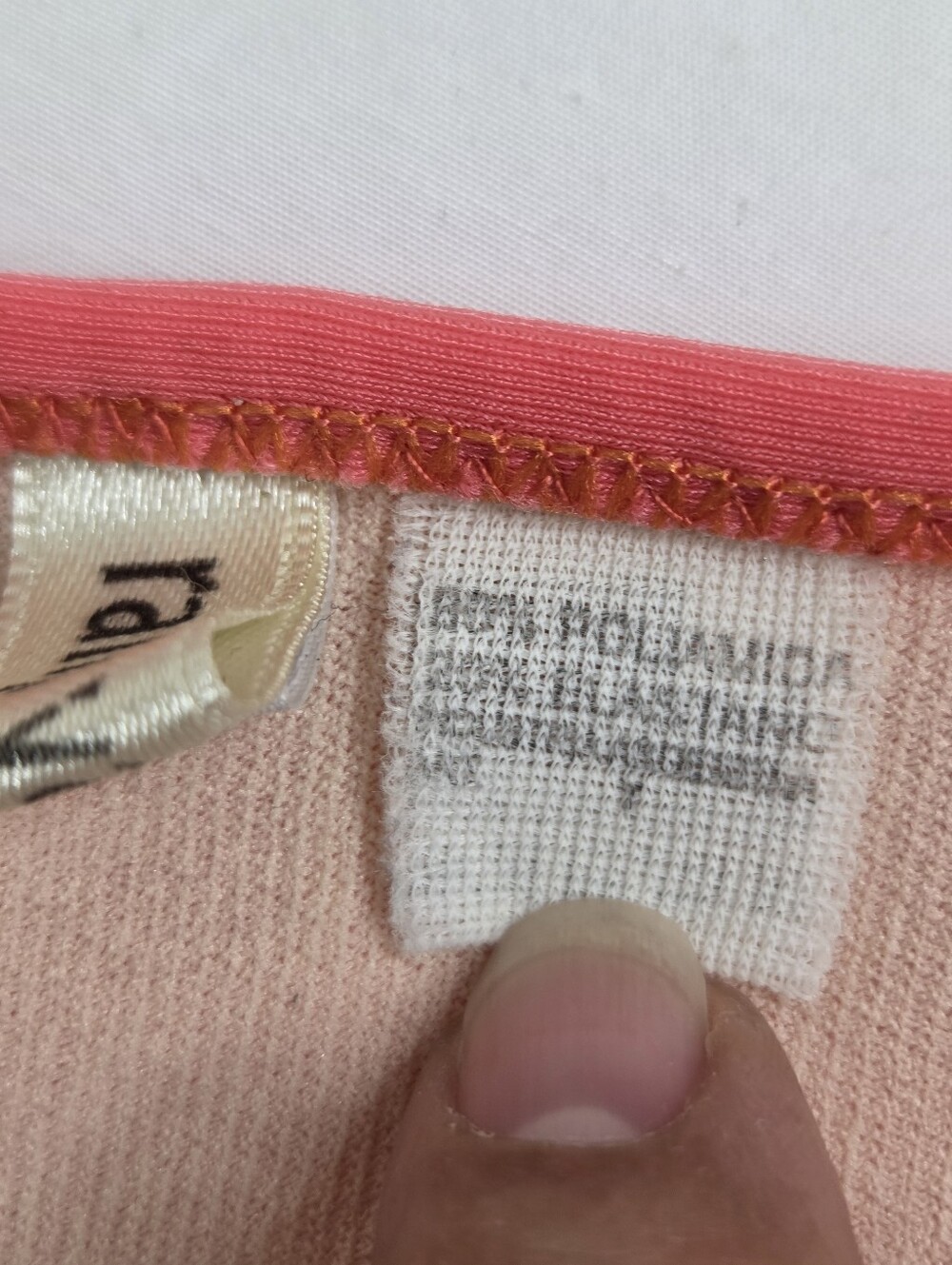 Ranji Ya Manji Size 2 (Small) Coral Pink Triangle Bikini with Acrylic Ring - Picture 11 of 15